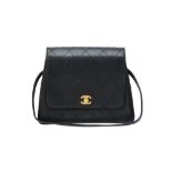 Chanel Black Trapeze Flap Shoulder Bag