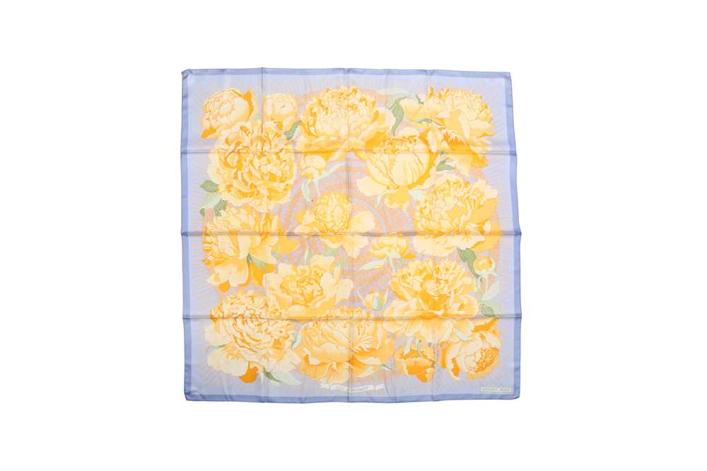 Hermes 'Les Pivoines' Print Silk Scarf