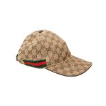 Gucci Brown GG Monogram Web Baseball Cap - Size S