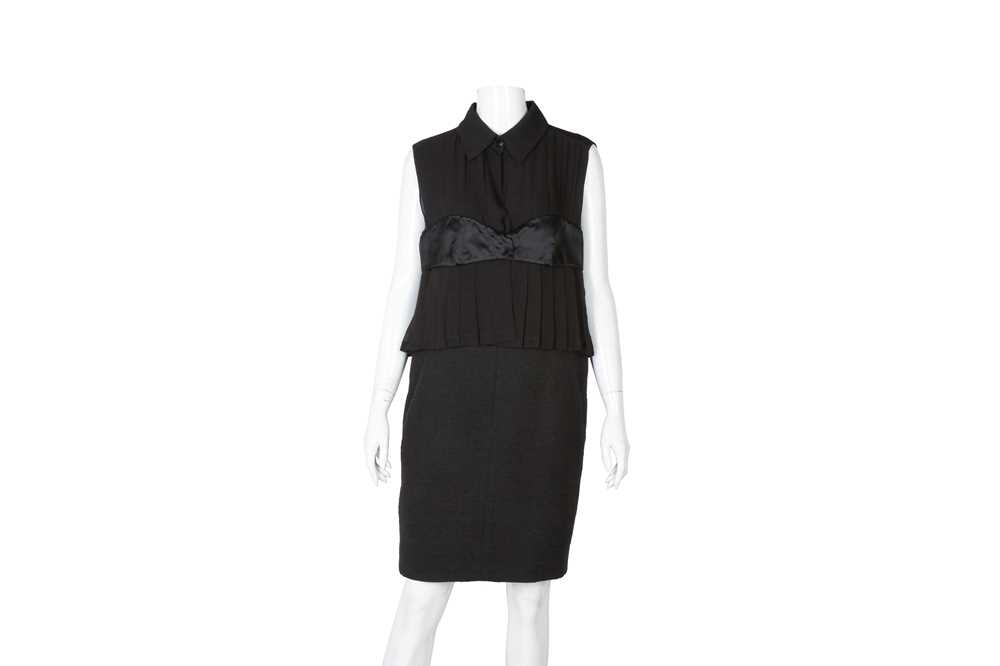 Chanel Black Silk Zip Front Sleeveless Dress