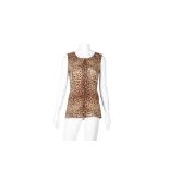 Dolce & Gabbana Silk Leopard Print Shell Top - Size 42