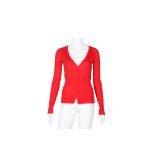 Christian Dior Red Cashmere Cardigan - Size 36