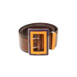 Prada Brown Resin Buckle Belt - Size 80