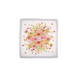 Gucci Ivory Floral Print Silk Scarf