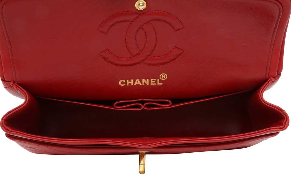 Chanel Red Small Classic Double Flap Bag - Image 8 of 8