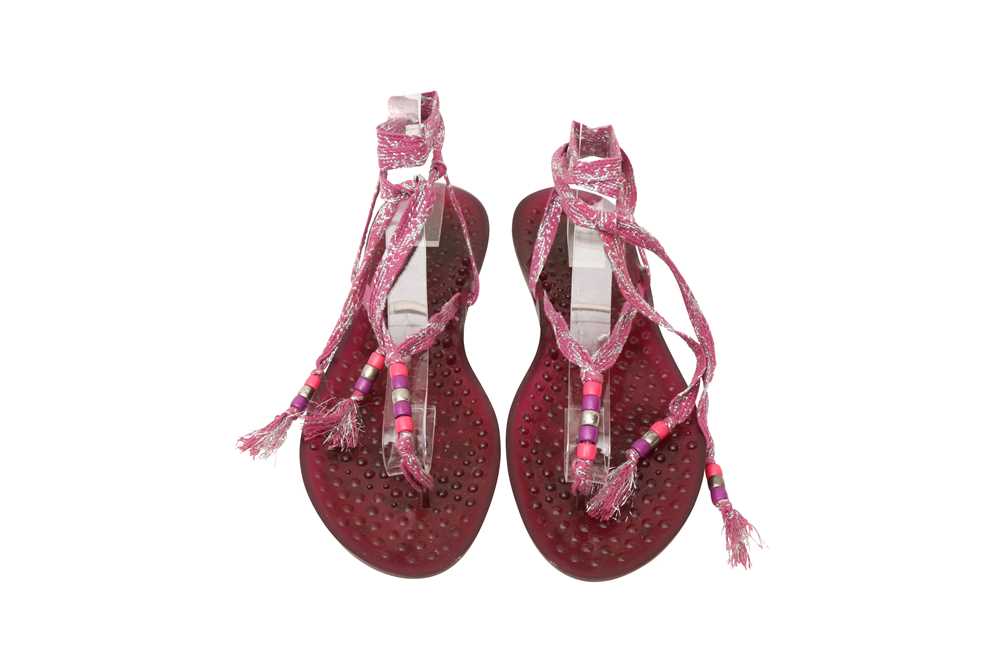 Jimmy Choo Pink Jelly Wrap Sandal - Size 41 - Image 2 of 4