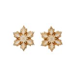 Chanel Cream Snowflake Pierced Earrings