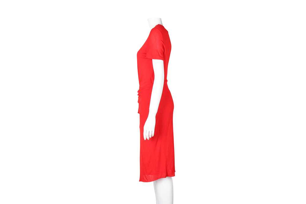 Gucci Red Crepe Tie Waist Dress - Size M - Image 2 of 5