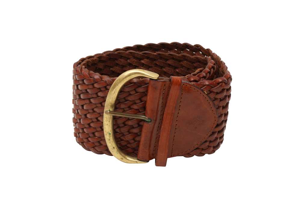 Mulberry Brown Braided Wide Belt - Size 70