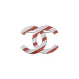 Chanel CC Candy Stripe Brooch