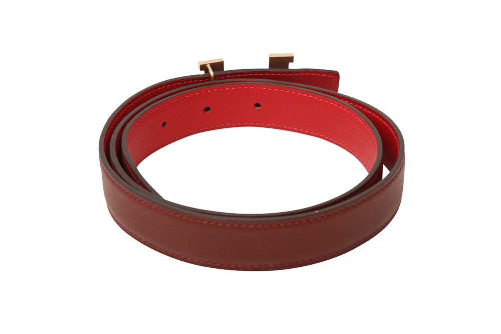 Hermes Burgundy Swift Mini Constance Belt - Size 80 - Image 2 of 2