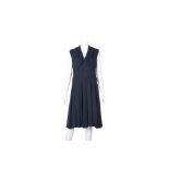 Christian Dior Navy Silk Sleeveless Dress - Size 38