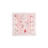Cartier Pink Jewel Print Silk Scarf