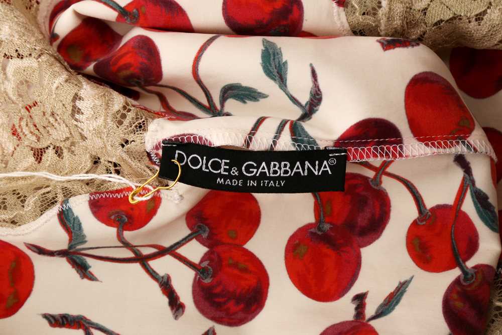 Dolce & Gabbana Cherry Print Camisole Top - Size 42 - Image 5 of 5