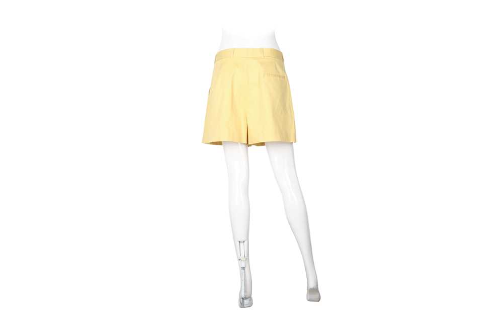 Miu Miu Buttercup Yellow Cotton Pleat Short - Size 44 - Image 4 of 4