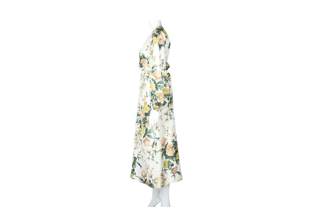 Zimmerman Ivory Silk Floral Print Midi Dress - Size M - Image 2 of 5