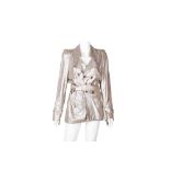 Christian Dior Metallic Pink Leather Trench Coat - Size 12