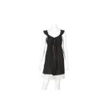 Prada Black Silk Crinkle Babydoll Dress - Size 42