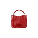 Prada Red Vitello Shine Hobo Bag