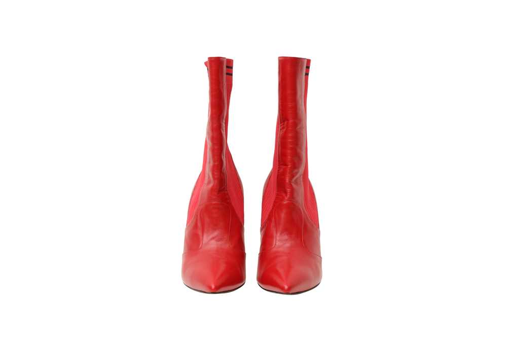 Fendi Red Heeled Sock Boot - Size 41 - Image 2 of 4