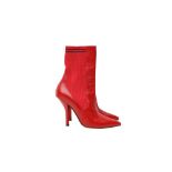 Fendi Red Heeled Sock Boot - Size 41