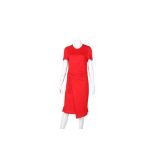 Gucci Red Crepe Tie Waist Dress - Size M