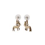 Chanel Pearl Reindeer Drop Pierced Earrings