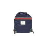 Gucci Navy Web Crest Drawstring Backpack