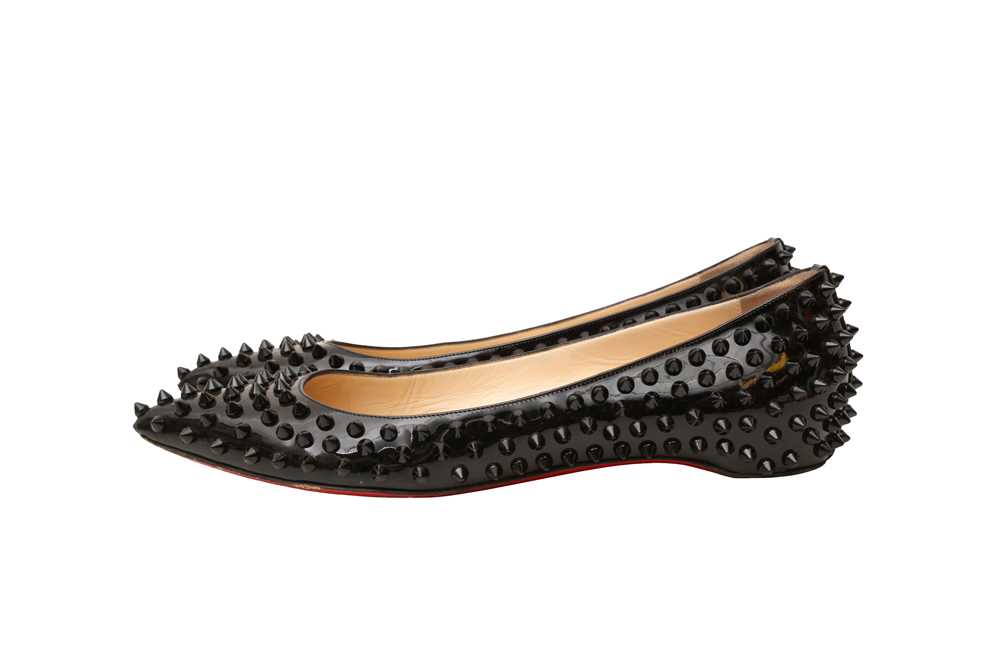 Christian Louboutin Black Pigalle Spike Ballet Flat - Size 39 - Image 3 of 4