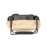 Chanel Beige Tweed Chain Shoulder Bag