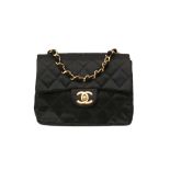 Chanel Black Satin Evening Flap Bag