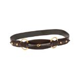Gucci Brown Horsebit Waist Belt - Size 90
