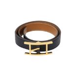 Hermes Black Clemence Behapi Belt - Size 70