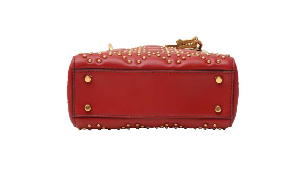 Christian Dior Red Studded Mini Lady Dior Bag - Image 5 of 6