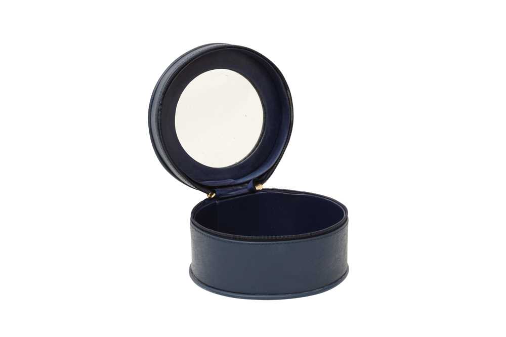 Christian Dior Blue Round Cosmetic Case - Image 4 of 4
