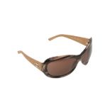 Chanel Brown CC Quilted Sheild Sunglasses