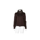 Prada Sport Brown Wool Hooded Jacket - Size 42