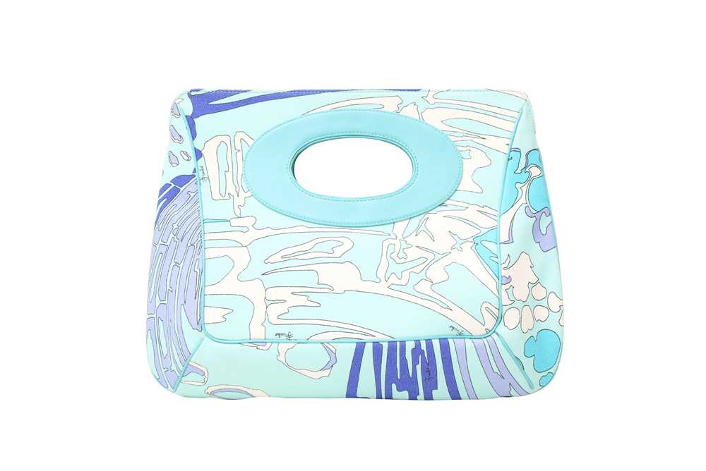 Emilio Pucci Blue Print Top Handle Bag - Image 2 of 4