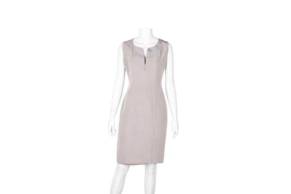 Gucci Grey Silk Sleeveless Shift Dress - Size 40