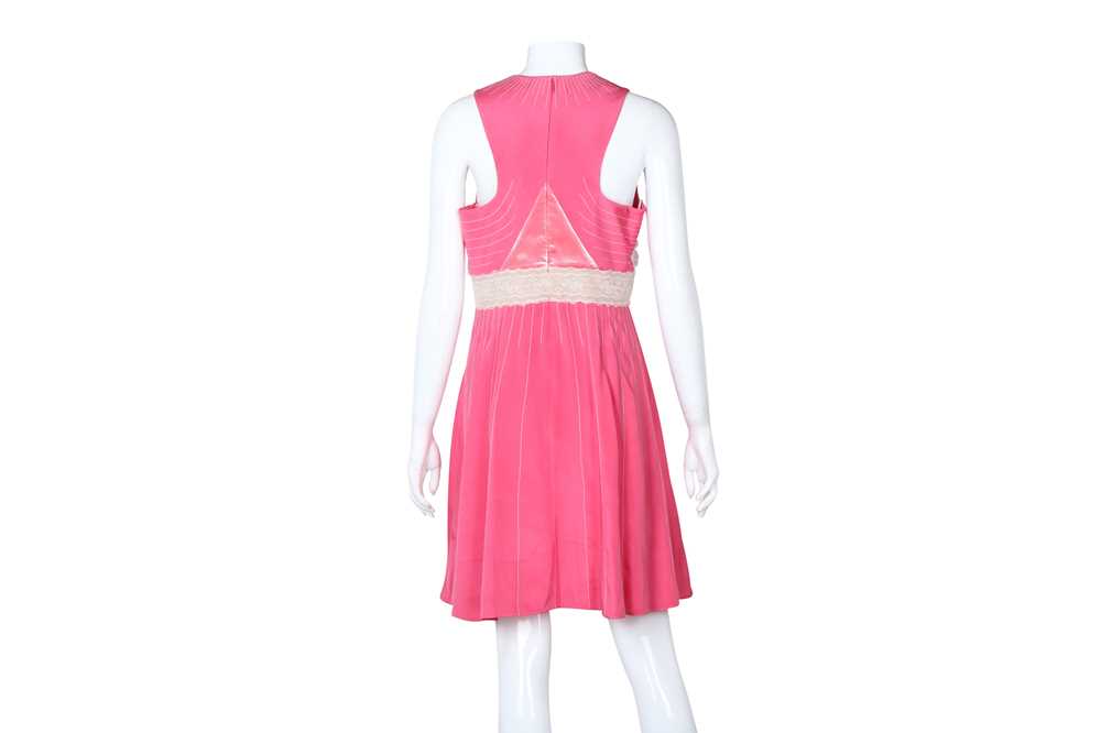 Valentino Pink Stripe Sleeveless Dress - Size 44 - Image 2 of 3