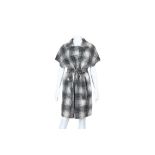 Oscar De La Renta Monochrome Check Coat - Size XS