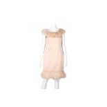 Marchesa Pink Silk Embellished Dress - Size US 8