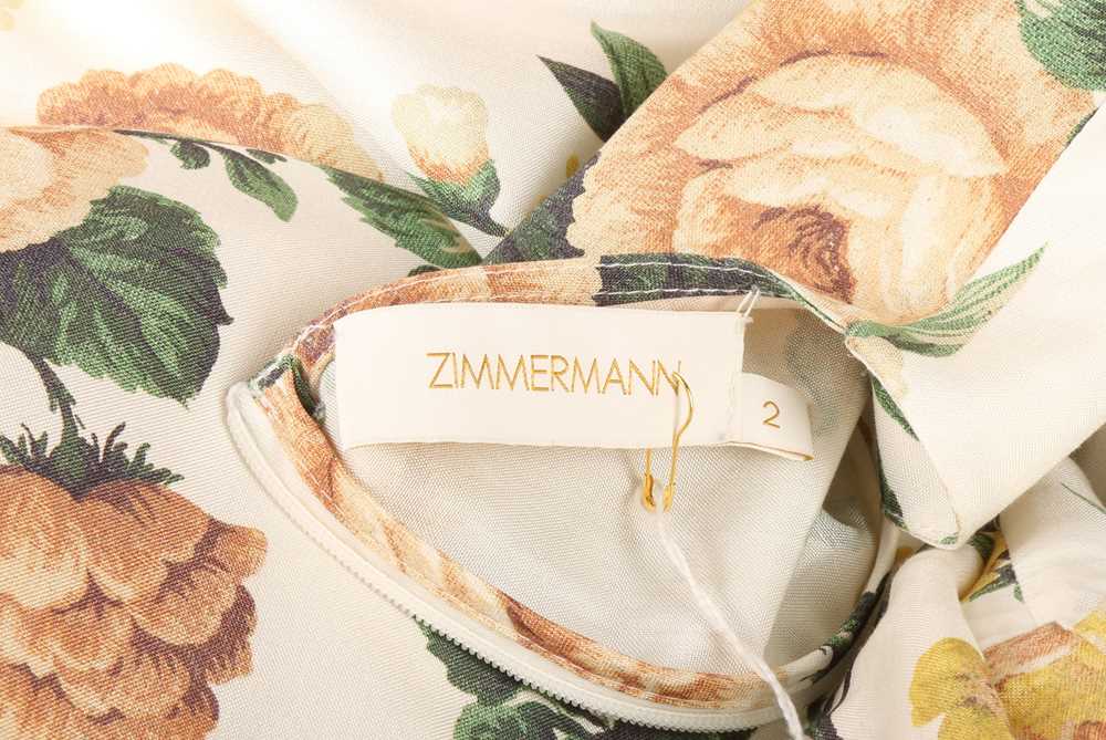 Zimmerman Ivory Silk Floral Print Midi Dress - Size M - Image 5 of 5