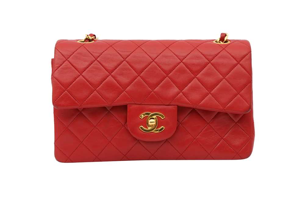 Chanel Red Small Classic Double Flap Bag - Image 2 of 8