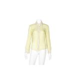 Dolce & Gabbana Pale Yellow Silk Embellished Shirt - Size 40