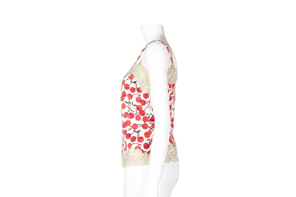 Dolce & Gabbana Cherry Print Camisole Top - Size 42 - Image 2 of 5