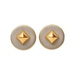 Hermes Cream Medor Clip On Earrings