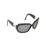 Chanel Black Lace CC Oversized Sunglasses