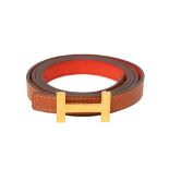 Hermes Orange Swift Focus Belt - Size 85