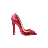 Christian Louboutin Fuchsia Pigalle Pailet Heeled Pump - Size 37.5